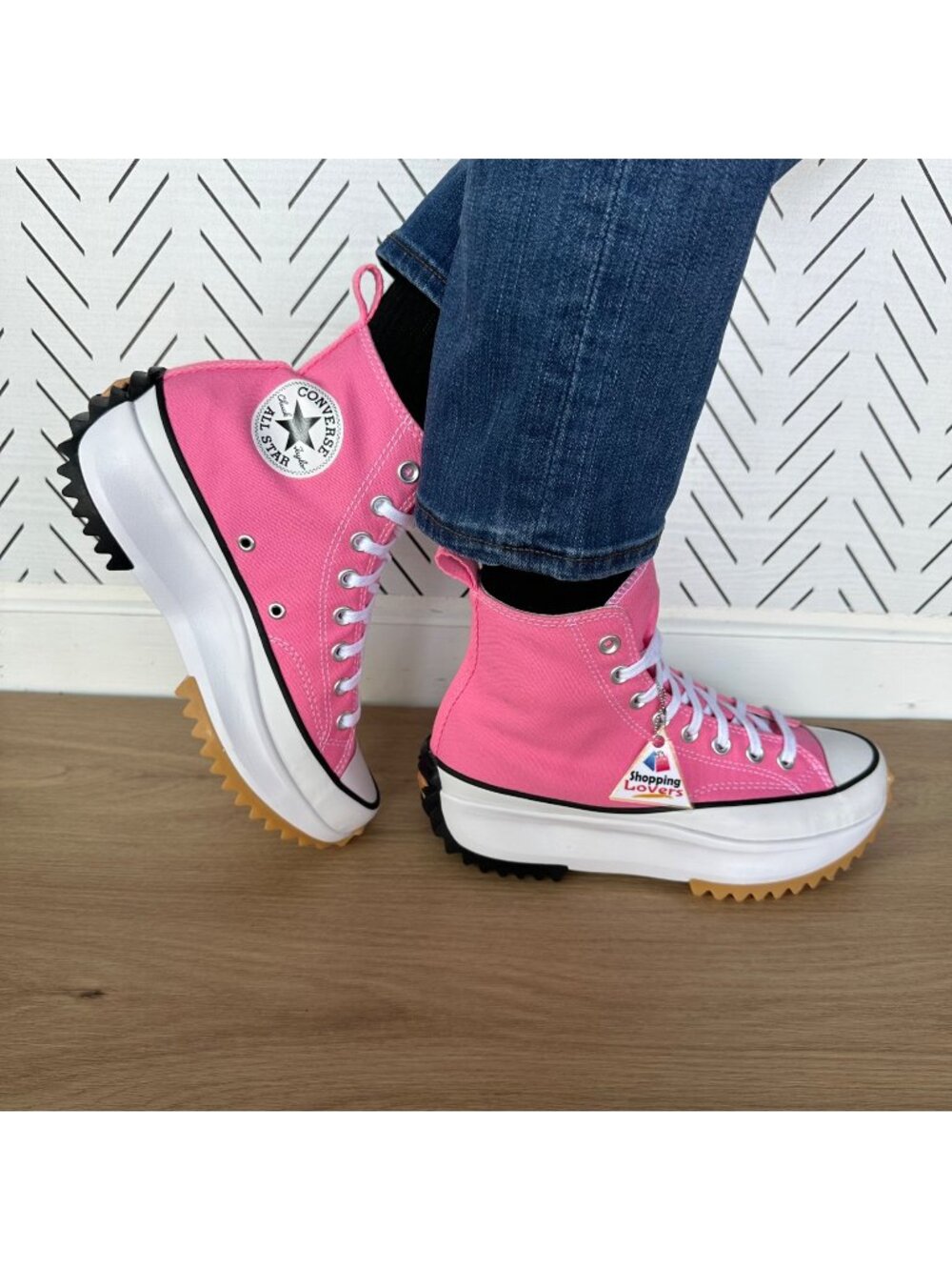 ⭐Converse Run Star Hike Hi Converse 11 Women Shoes Platform Pink Sneaker A08735C